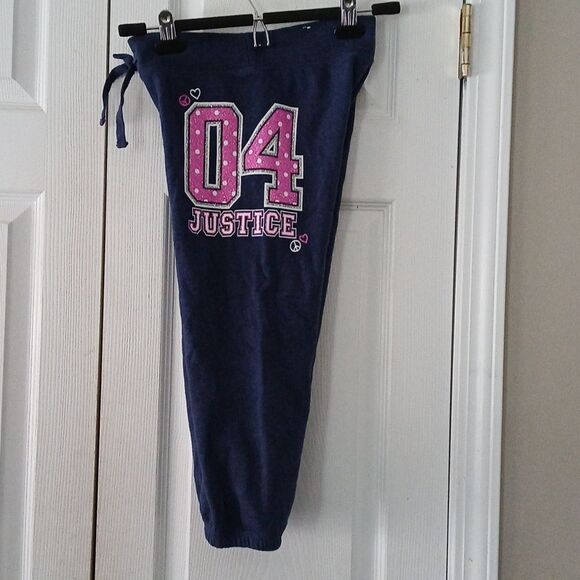 Justice navy purple sweatpants capris  Sz 10 NWOT - Picture 5 of 6